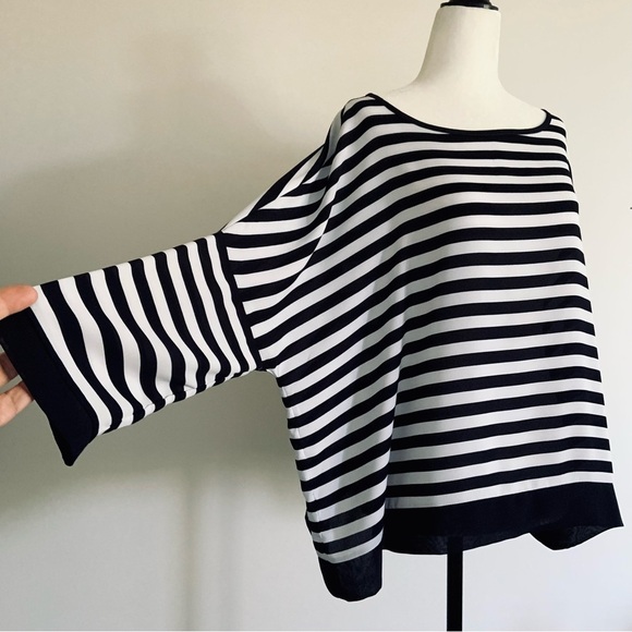 Joseph Ribkoff semi sheer striped top - Picture 9 of 9